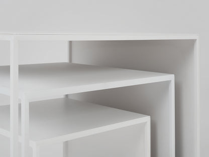 Kavos staliuko komplektas 2 WALL TRIO METAL 35x45x55 - baltas