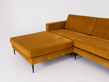 Kampinė sofa VERGAN R - pasifloros vaisius(rv41), juoda