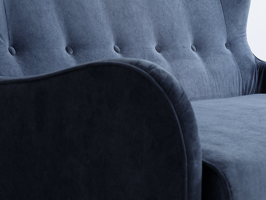 Dvivietė sofa COZYBOY - tamsiai mėlynas dangus(mt13), natūralus