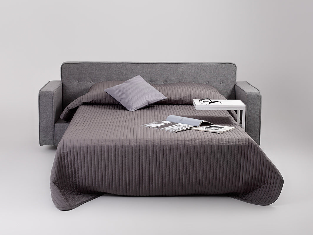 Trivietė sofa-lova ZUGO - ciberžolė(1310), riešutmedžio
