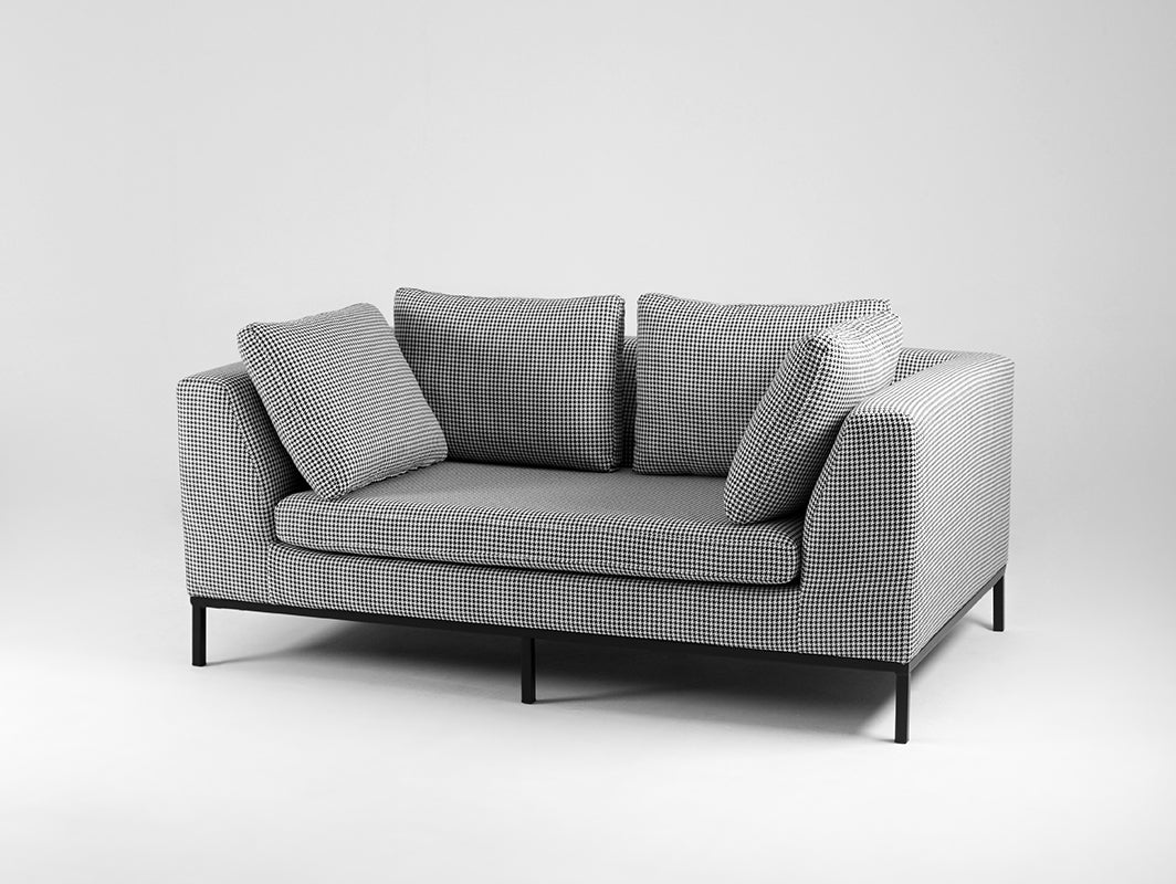 Dvivietė sofa-lova AMBIENT - tamsi pepita(ke700), juoda