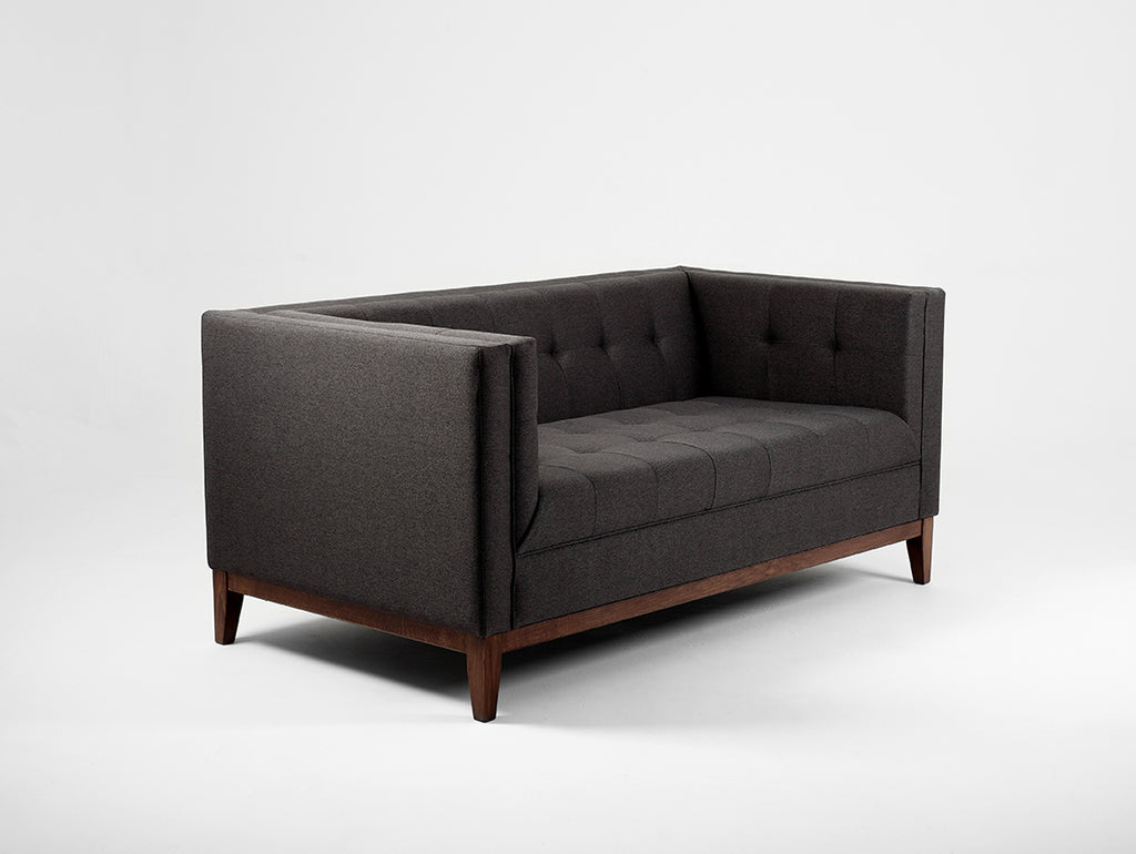 Dvivietė sofa by-TOM - anglis(et95), riešutas