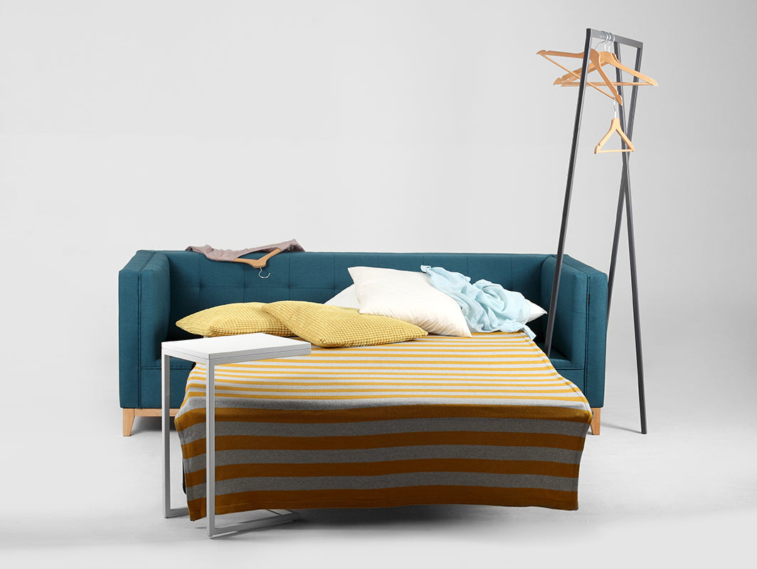 Trivietė sofa-lova by-TOM - jūros bangos(et85), natūrali