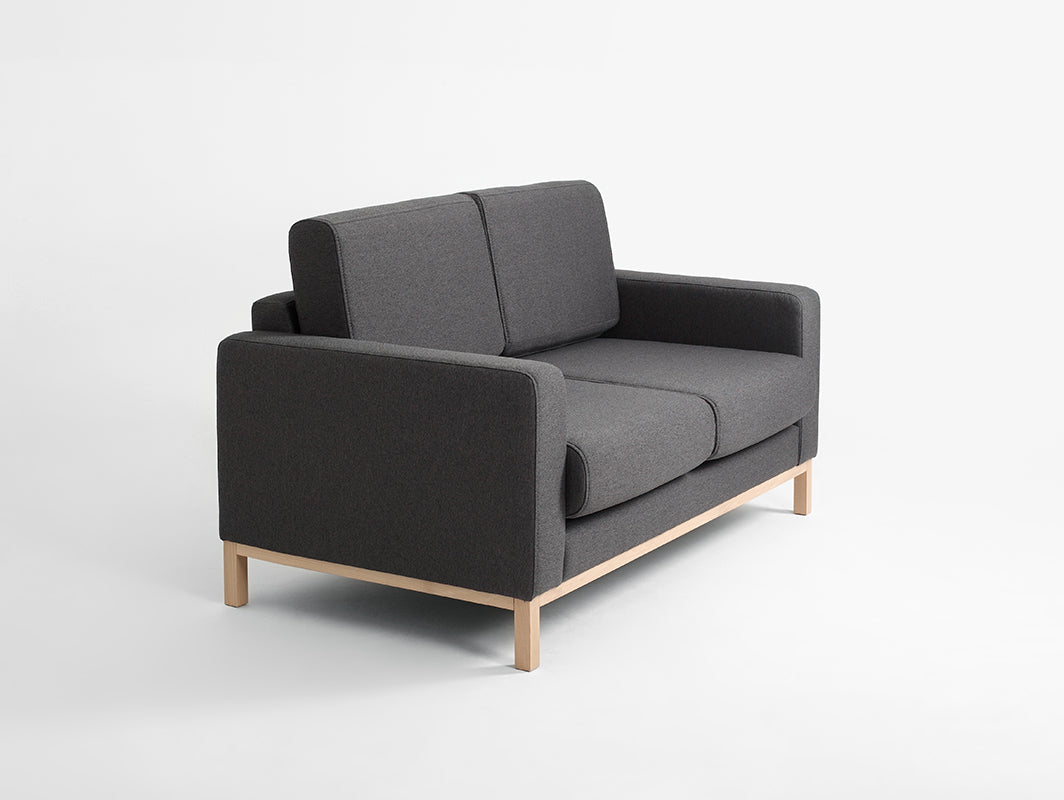 Dvivietė sofa-lova SCANDIC - anglies(et95), natūrali
