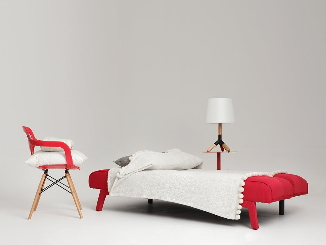 Dvivietė sofa-lova MODES - raudona (et60)