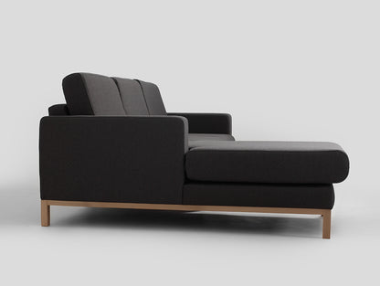 Kampinė sofa su šezlongu 2 vietų SCANDIC R - anglies(et95), natūrali