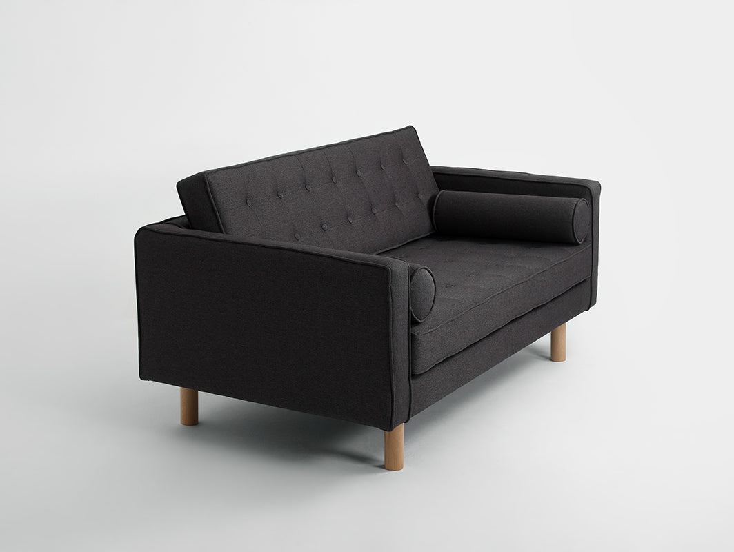 Dvivietė sofa-lova TOPIC WOOD - anglis(et95), natūrali