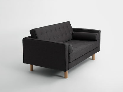 Dvivietė sofa-lova TOPIC WOOD - anglis(et95), natūrali