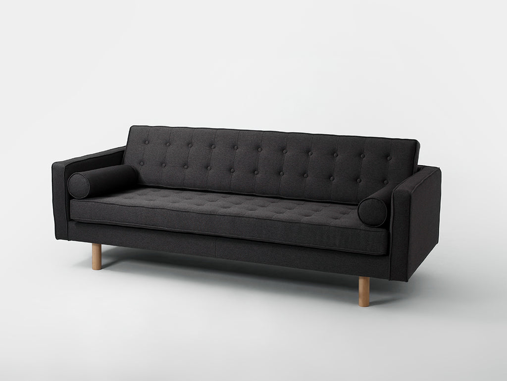 Trivietė sofa TOPIC WOOD - anglis(et95), natūrali