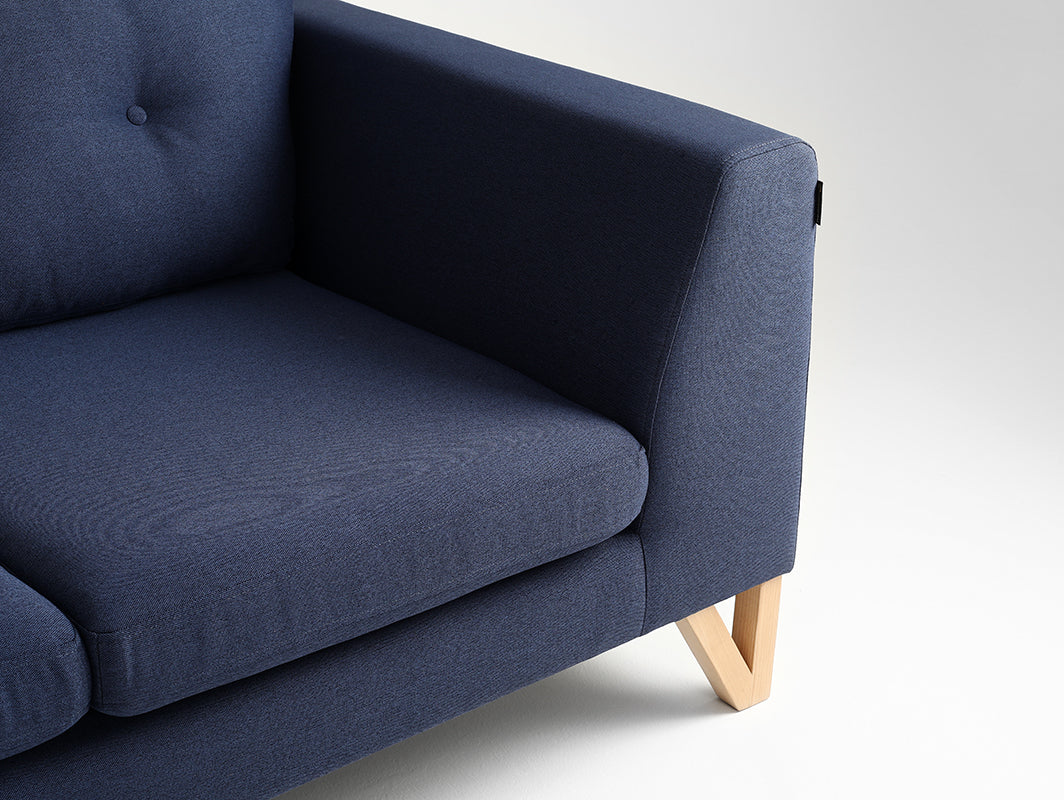 Dvivietė sofa WILLY - rašalas(et80), natūralus