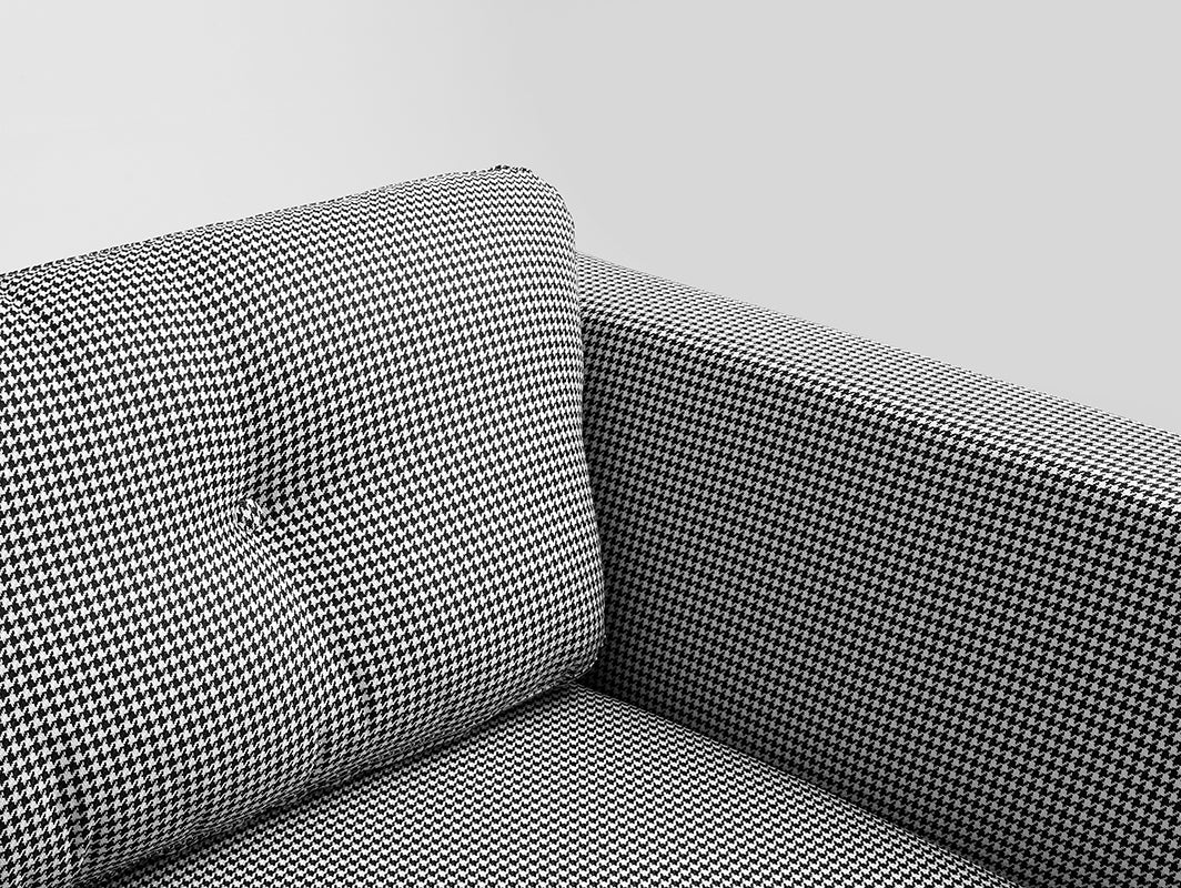 Trivietė sofa WILLY - tamsi pepita(ke700), natūrali