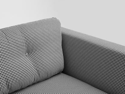 Trivietė sofa WILLY - tamsi pepita(ke700), natūrali