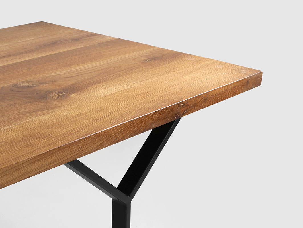Valgomojo stalas LONGO SOLID WOOD - ąžuolas, juodas