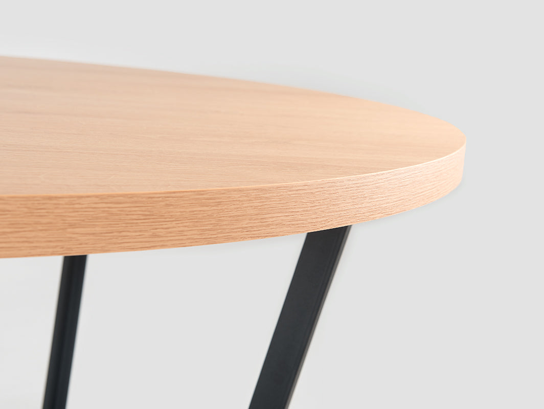 MAPLE BASIC 90 valgomojo stalas - ąžuolo spalva, juodas