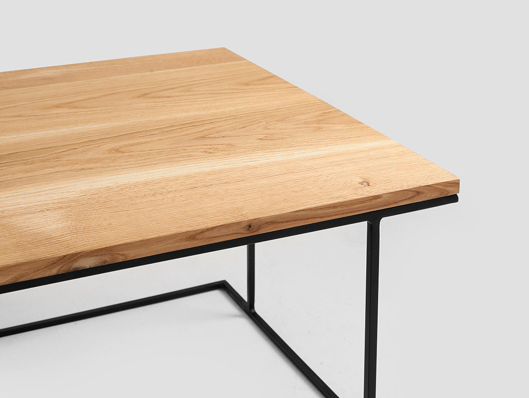 Kavos staliukas WALT SOLID WOOD 100x60 - ąžuolas, juodas