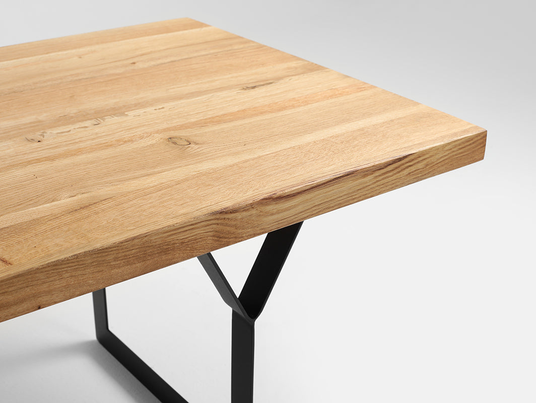 Kavos staliukas LONGO SOLID WOOD 100x60 - ąžuolas, juodas