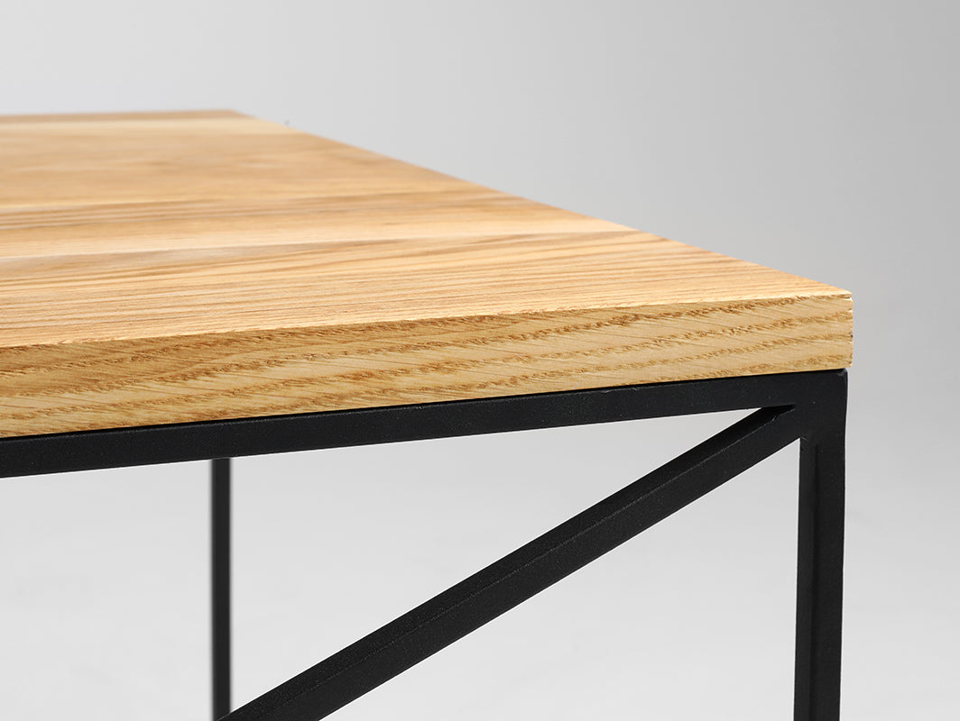 Kavos staliukas MEMO SOLID WOOD 100x60 - ąžuolas, juodas