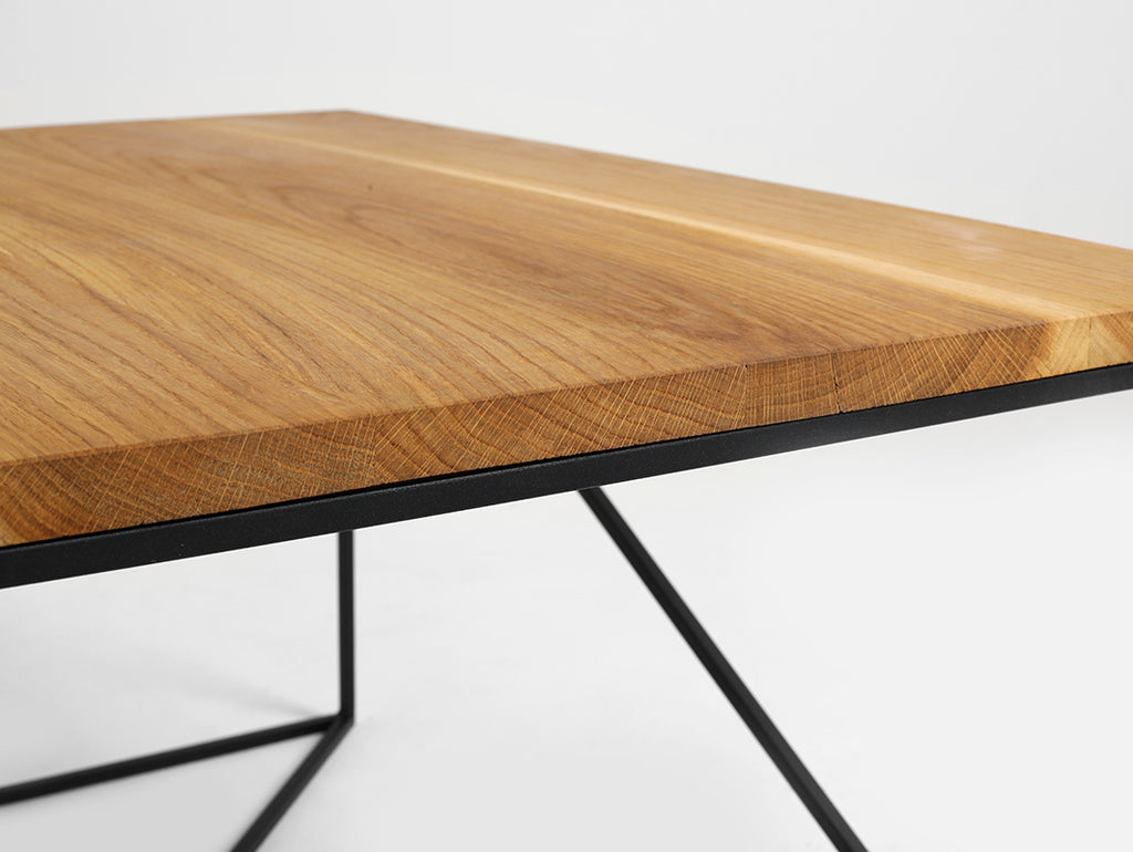 Kavos staliukas MEMO SOLID WOOD 80 - ąžuolas, juodas