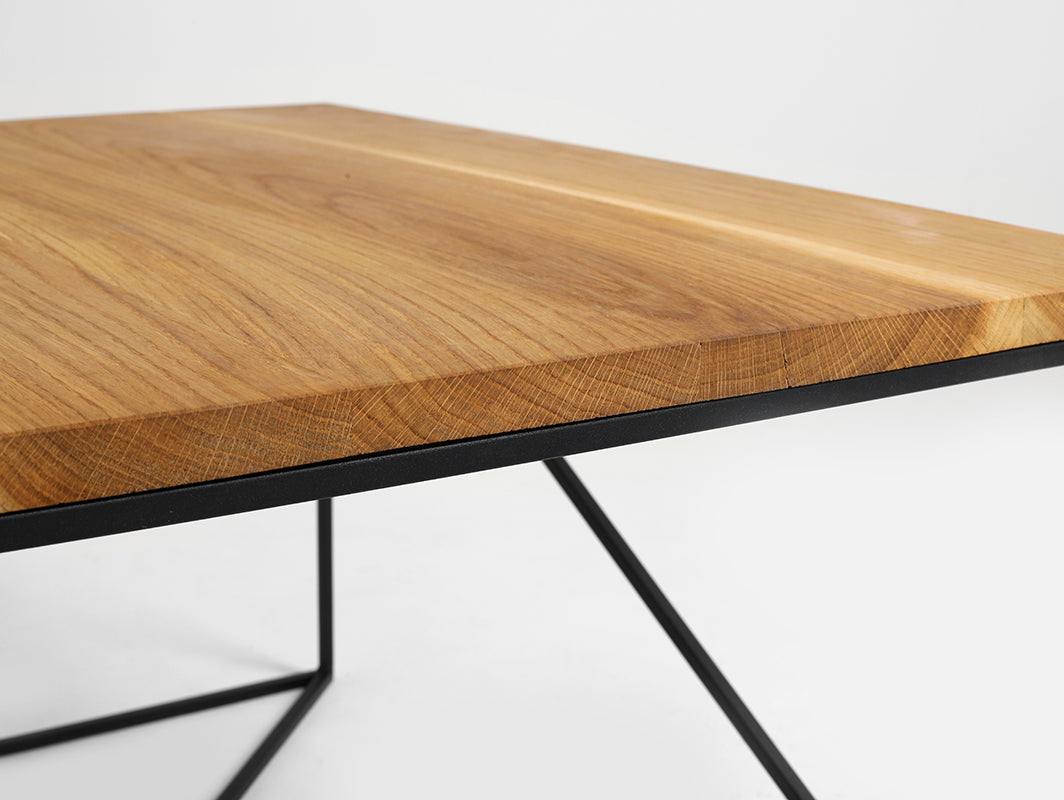 Kavos staliukas MEMO SOLID WOOD 80 - ąžuolas, juodas