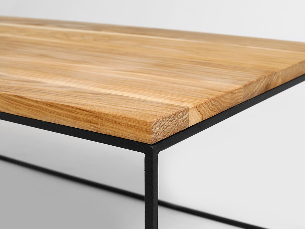 Kavos staliukas TENSIO SOLID WOOD 100x60 - ąžuolas, juodas