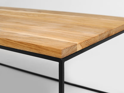 Kavos staliukas TENSIO SOLID WOOD 100x60 - ąžuolas, juodas