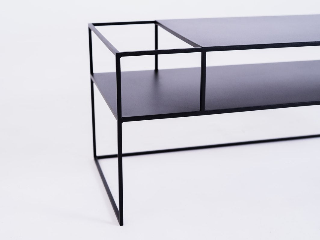 RTV Stalas SENSO FLOWER METAL 120x45 L - juodas