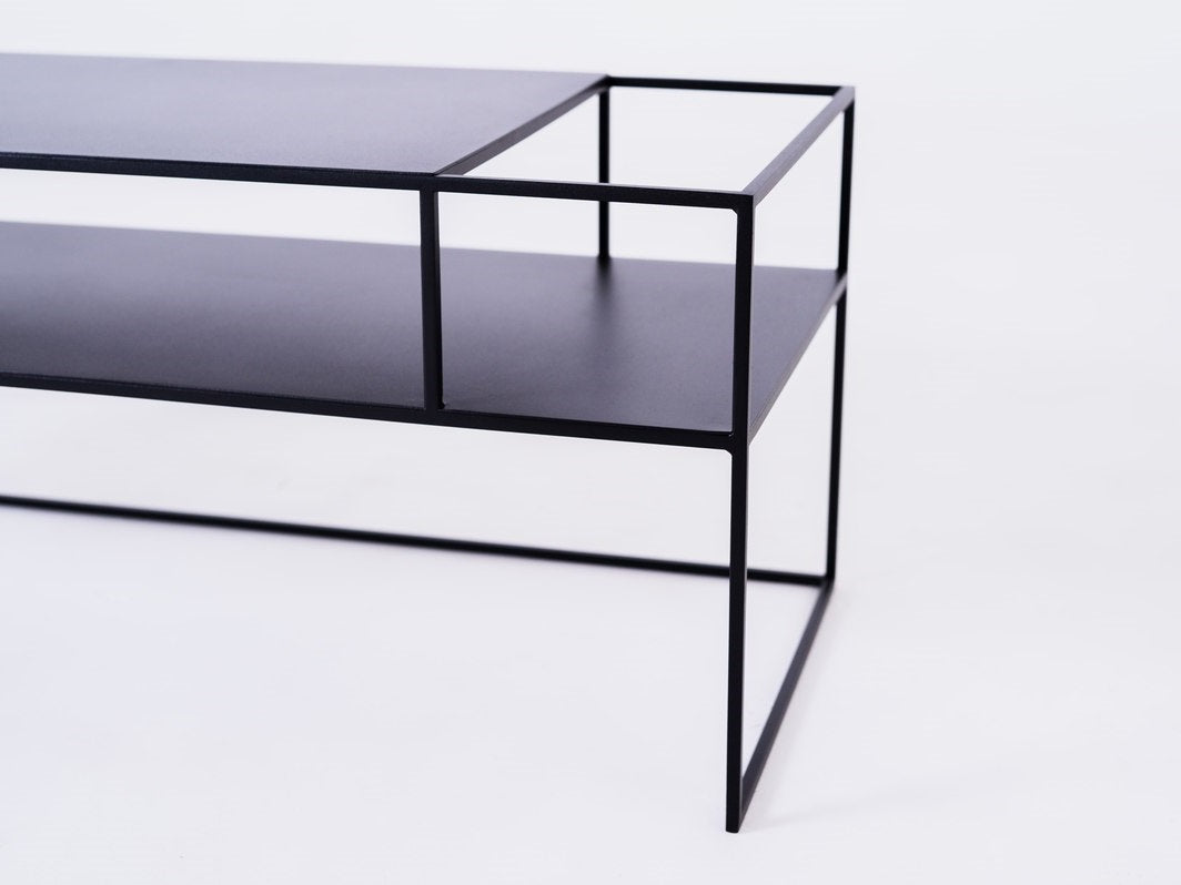 RTV Stalas SENSO FLOWER METAL 120x45 P - juodas