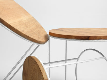 Kavos staliukas TRIOS SOLID WOOD - ąžuolas, baltas