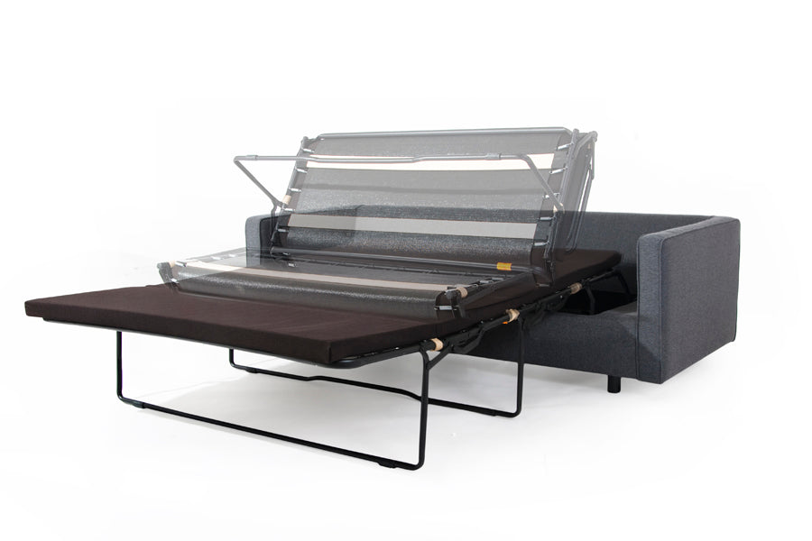 Dvivietė sofa-lova SCANDIC - anglies(et95), natūrali