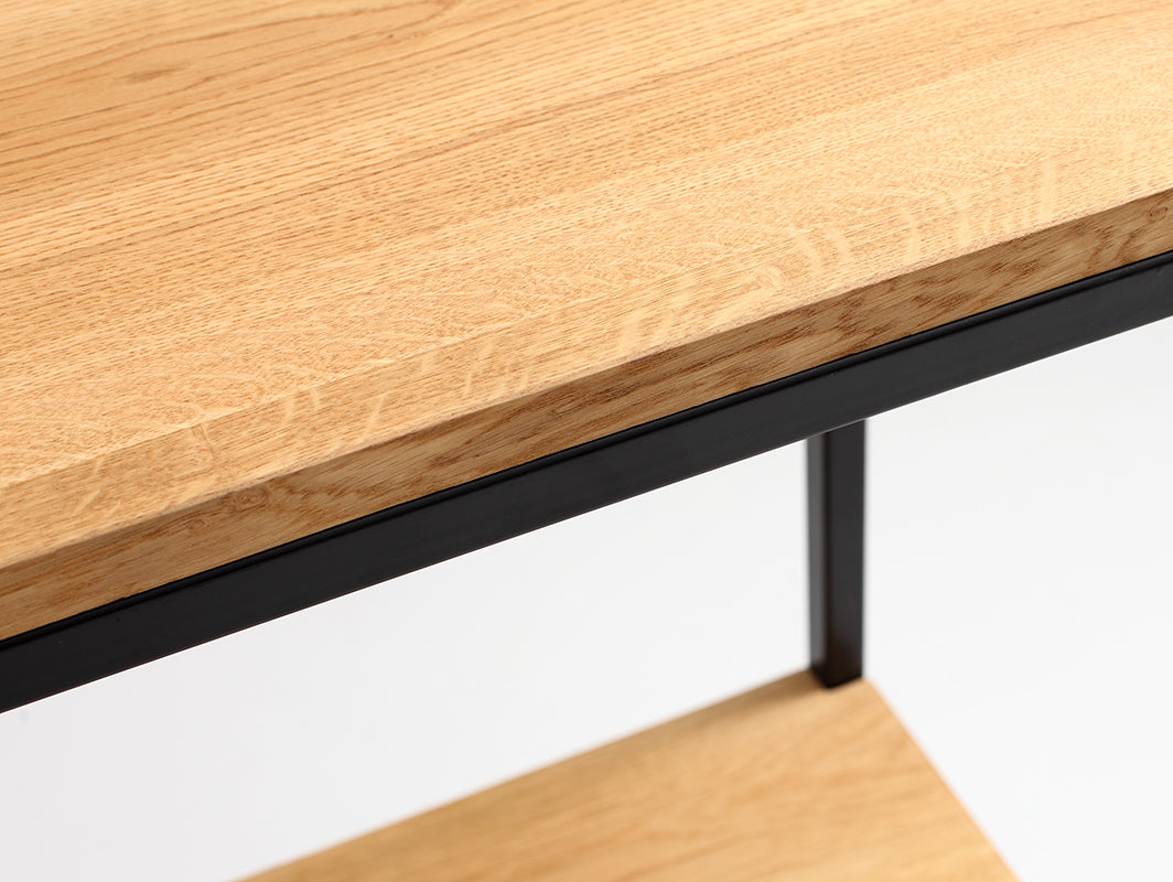 Konsolė JULITA SOLID WOOD 75-2F - ąžuolas, juodas