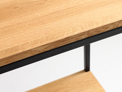 Konsolė JULITA SOLID WOOD 75-2F - ąžuolas, juodas