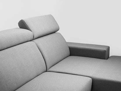 Kampinė sofa-lova 4 vietų ATLANTICA R - plieninė(et91), juoda