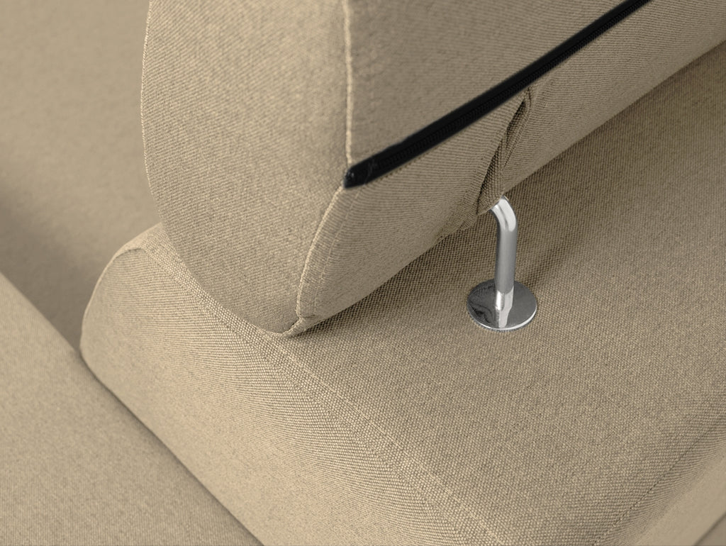 Kampinė sofa-lova ATLANTICA R - smėlio(et22), riešutmedžio