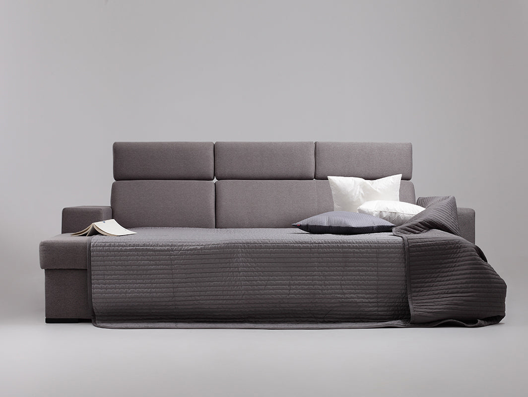 Kampinė sofa-lova ATLANTICA L - rašalas(et80), riešutas