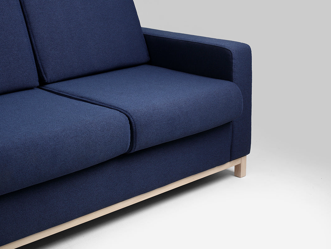 Trivietė sofa-lova SCANDIC - rašalas(et80), natūralus