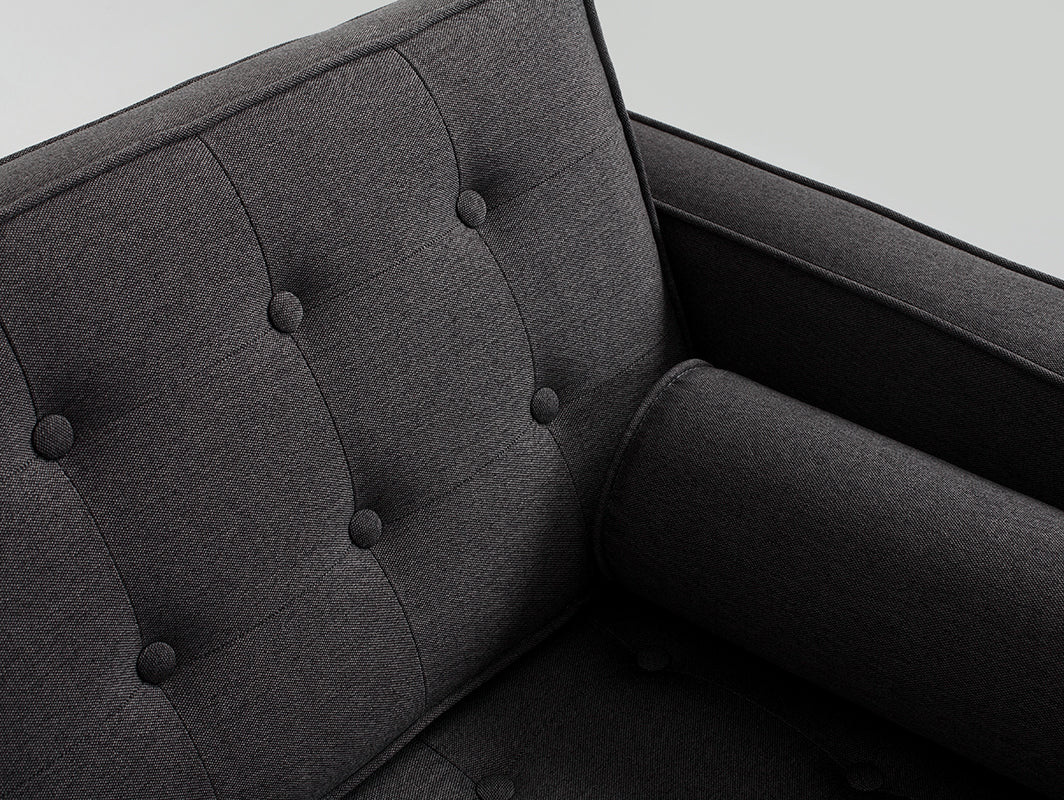 Dvivietė sofa-lova TOPIC WOOD - anglis(et95), natūrali