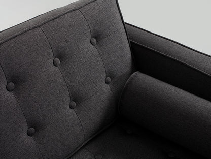 Dvivietė sofa-lova TOPIC WOOD - anglis(et95), natūrali