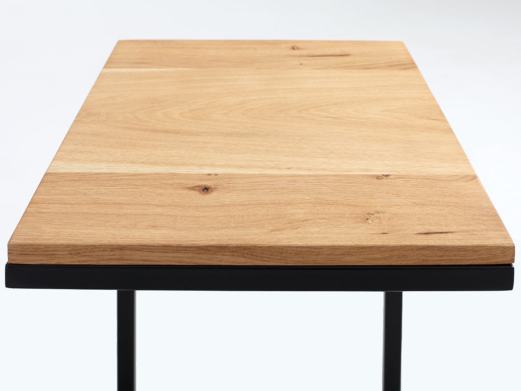 Šoninis staliukas LUPE SOLID WOOD 30 - ąžuolas, juodas