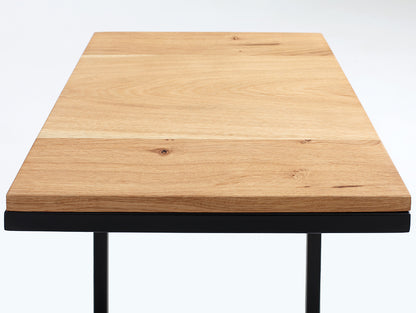 Šoninis staliukas LUPE SOLID WOOD 30 - ąžuolas, juodas