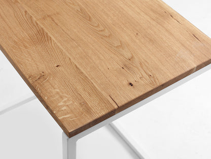 Šoninis staliukas LUPE SOLID WOOD 60 - ąžuolas, baltas