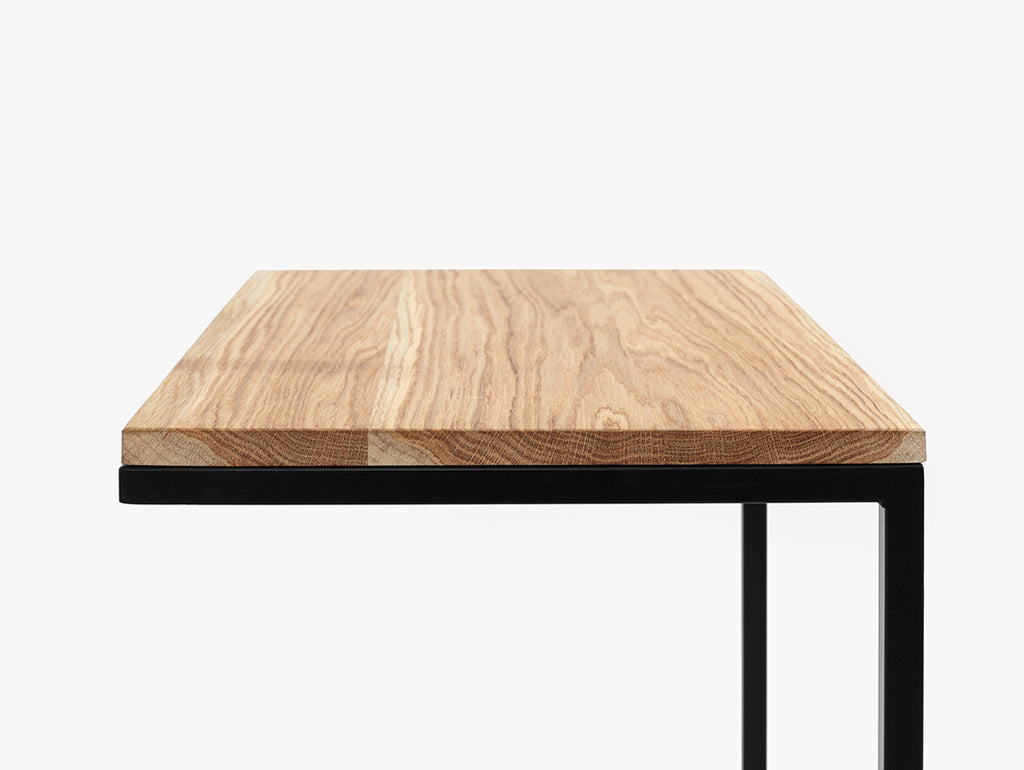 Šoninis staliukas LUPE SOLID WOOD 60 - ąžuolas, juodas