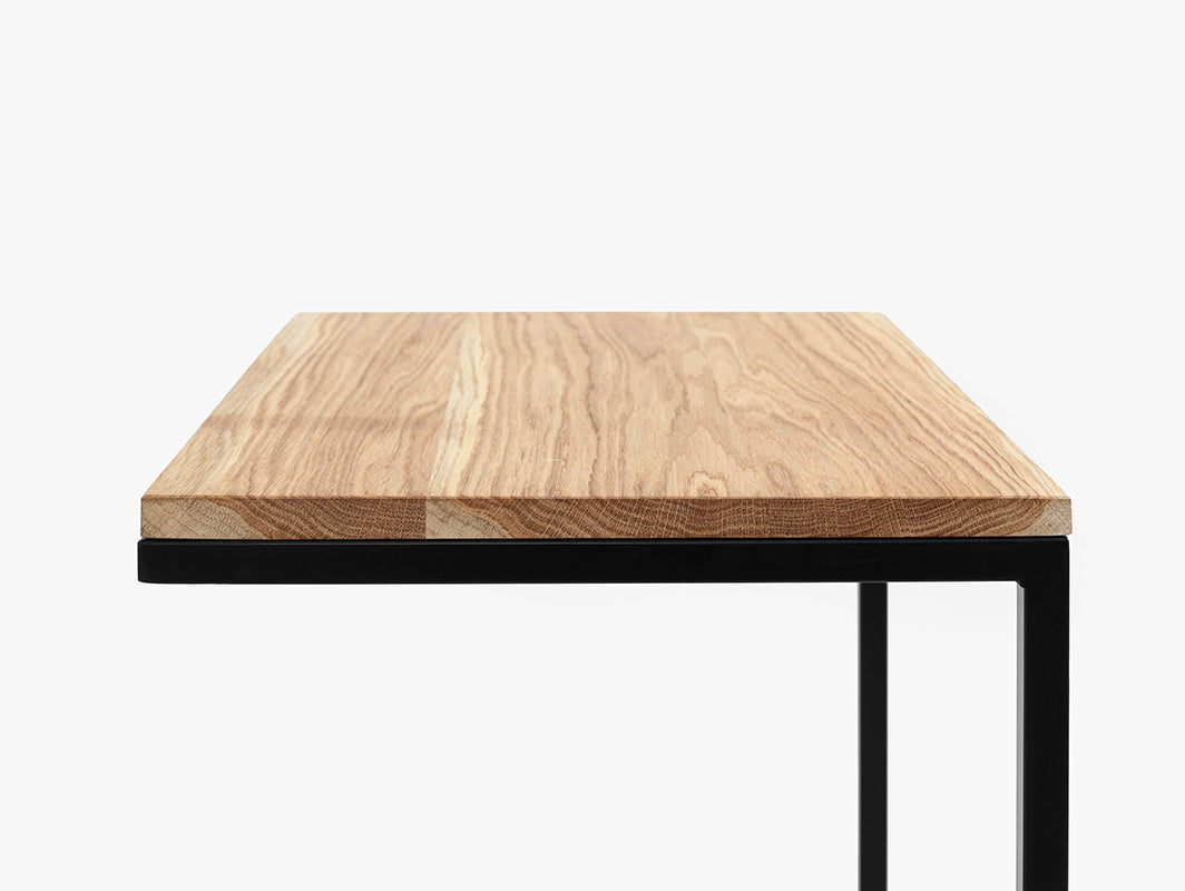 Šoninis staliukas LUPE SOLID WOOD 60 - ąžuolas, juodas