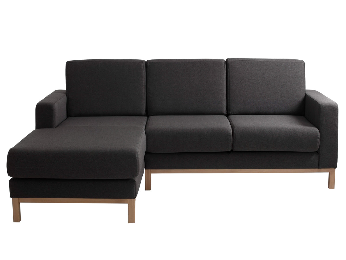 Kampinė sofa su šezlongu 2 vietų SCANDIC L - anglies(et95), natūrali