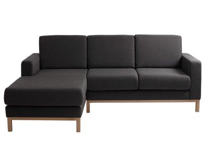 Kampinė sofa su šezlongu 2 vietų SCANDIC L - anglies(et95), natūrali