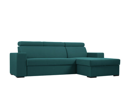 Kampinė sofa-lova ATLANTICA R - jūros bangos(et85), riešutmedžio