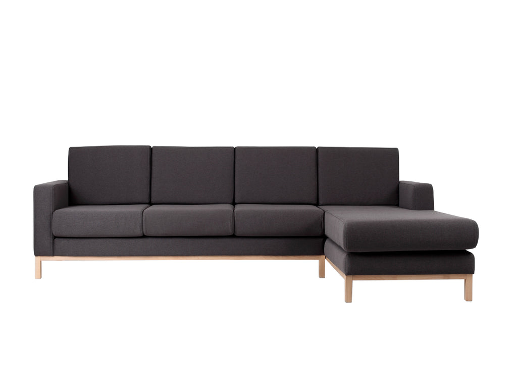 Kampinė sofa su šezlongu 3 vietų SCANDIC R - anglies(et95), natūrali