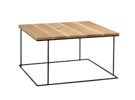 Kavos staliukas WALT SOLID WOOD 100x100 - ąžuolas, juodas