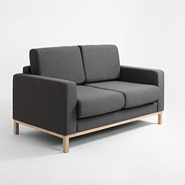 Dvivietė sofa-lova SCANDIC - anglies(et95), natūrali