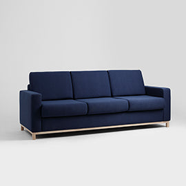 Trivietė sofa-lova SCANDIC - rašalas(et80), natūralus