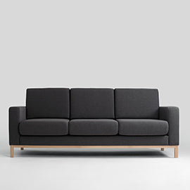Trivietė sofa-lova SCANDIC - anglis(et95), natūrali